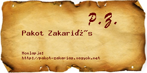 Pakot Zakariás névjegykártya